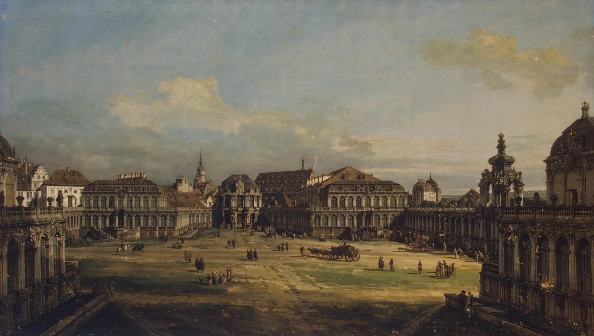 Bernardo Bellotto: Der Zwingergraben in Dresden, 1752 — barocke Architektur am Wassergraben des Zwingers.